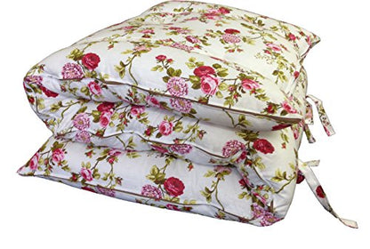 Twin Size Traditional Japanese Floor Futon Mattresses, Tatami Foldable Cushion Mats, Yoga, Meditaion 39" Wide X 80" Long (Red Rose White) - color: Red Rose White