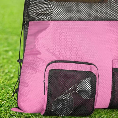 NATURAL STYLE Mesh Drawstring Gym Swim Beach bag, Large Waterproof Pool Sports Backpack for Swimming Gear Workout Yoga Travel - color: Pink