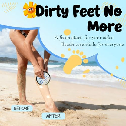 Sand Remover for Beach Towels - Soft Quick Clean Mitt for Kids & Adults | Removes Sand in Seconds,Gentle on Skin,Reusable & Washable,Beach Vacation Essential,Perfect for Beach, Pool & Camping - color: Big Blue Flower