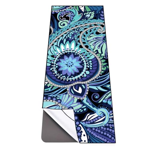 QiyI Hot Yoga Towel with Grip Dots, Non Slip, 70"x26", Vintage Paisley - color: Vintage Paisley, size: 70"x26"