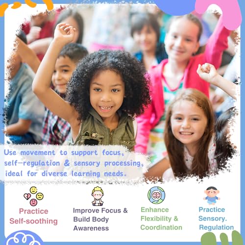 Yoga Workouts for Kids-32 Exercise Cards with Yoga Poses，ncludes 2 Rings&Dry-Erase for Improve Flexibility and Cultivate Concentration Autism Special Needs (Kids Yoga)