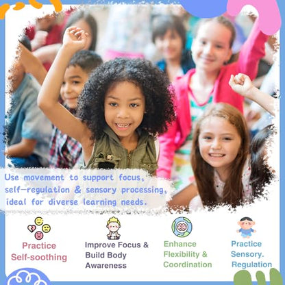 Yoga Workouts for Kids-32 Exercise Cards with Yoga Poses，ncludes 2 Rings&Dry-Erase for Improve Flexibility and Cultivate Concentration Autism Special Needs (Kids Yoga)