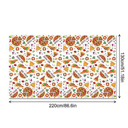 1 Pack Pizza Party Plastic Tablecloth 54 x 87 Inch Long Rectangular Table Cover for Buffet,Birthday Party Holiday Dinner,Picnic or Tablecloth for Kitchen Event Use - color: Pizza