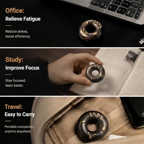 Mystic Ring Bell, Brass Finger Chime for Meditation and Sound Healing | Rotating steel beads offer two ways to play; compact brass finger chime includes a soft pouch for yoga and rituals.