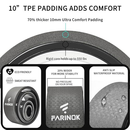 Yoga Wheel for Back Pain Relief, Back Roller Wheel with Extra Cushion | Wider & Thickest Foam, Stretches and Strengthens Core Muscles - style: SET OF 4(Black)
