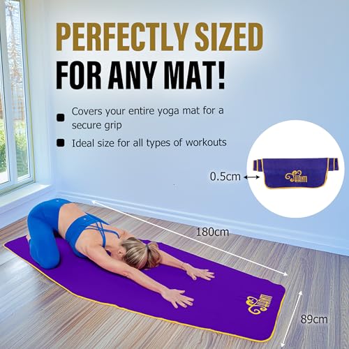 Shanti Microfiber Yoga Towel: Non-Slip, Super Absorbent for Hot Yoga, Pilates & All Workouts - color: Pink