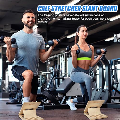 Portable Wooden Slant Board for Calf Stretching,Adjustable Calf Stretcher Slant Board,Physical Therapy Stretching Equipment,Incline Board for Knees Ankle Heel Feet Leg