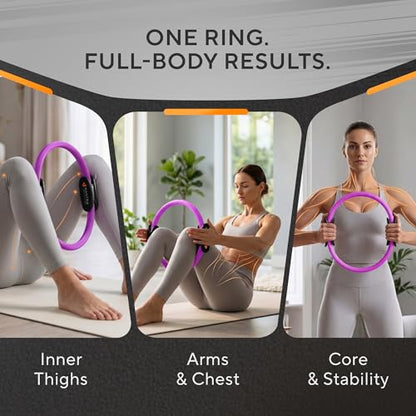 Pilates Ring Circle, Magic Circle Pilates Ring, Inner Thigh Exercise Equipment, Fitness Rings for Women, Thigh Master Inner Thigh Exerciser, Yoga Ring Pilates Equipment for Home Workouts - color: Deep Violet