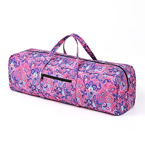 Boulder Bee | Yoga Mat Bag | Large Yoga Mat Carrier with Wet Pocket | Yoga Gifts | Gym Tote Bag for Women - color: Bright pink