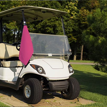 Magnetic Golf Towels for Golf Bags with Clip & Ultra Strong Magnet - Waffle Weave Microfiber Towel for Secure Hold on Bags & Carts - Ideal Club Cleaner & Accessories - Pink - color: Pink