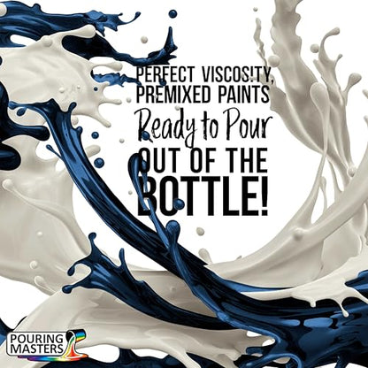 Pouring Masters Dark Sapphire Blue Metallic Pearl Ready to Pour Acrylic Pouring Paint - Premium 8-Ounce Pre-Mixed Fluid Acrylic Paint - Fluid Art Supplies for Canvas, Wood, Paper, Tile & Rocks - color: Dark Sapphire Blue Metallic Pearl, size: 8 Fl Oz (Pac