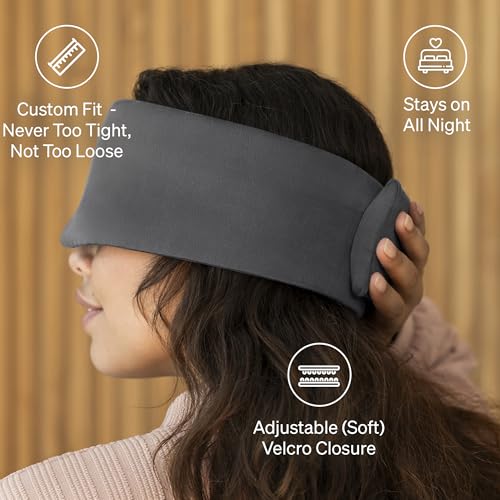 Baloo Silk Weighted Sleep Mask, Grey, Eye Mask with Amethyst Crystal - color: Grey With Amethyst Crystal