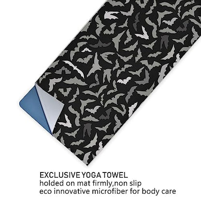 Yoga Mat Towel Halloween Bats, 73" x 27" - color: Halloween Bats