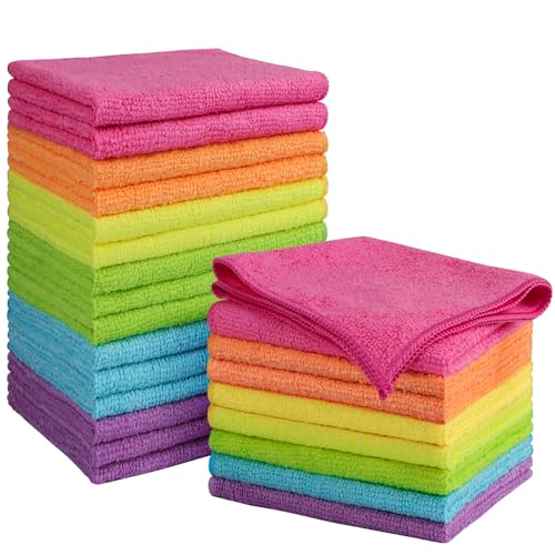 Orighty Microfiber Cleaning Cloth, Cleaning Rags, 24 Pack, 12x11 in - color: Multicolor, size: 24 Pack