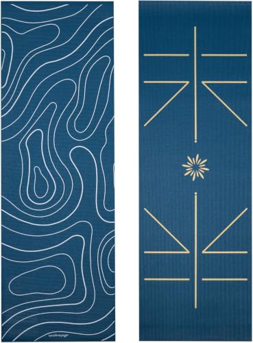 Ascend 6mm Thick Yoga Mat, 72x24in - color: Ocean Tide - Printed