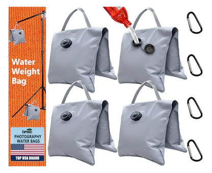 Eurmax USA 4-Pack Waterbag Weights,Photography Waterbags for Light Stands and Video Equipments,Heavy Duty Saddlebag for Backdrop Stand,Tripod,Canopy,Umbrella Base,Fishing Chair and Picnic Table(Gray) - color: Gray, style: Saddle Water