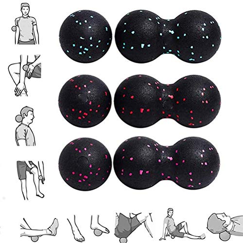 Peanut Massage Ball - After Exercise Fascia Ball Set Training Deep Tissue Massage Ball Kit Lacrosse Ball Muscle Roller for Acupressure Plantar Fasciitis Reflexology Massage