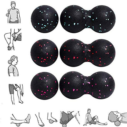 Peanut Massage Ball - After Exercise Fascia Ball Set Training Deep Tissue Massage Ball Kit Lacrosse Ball Muscle Roller for Acupressure Plantar Fasciitis Reflexology Massage