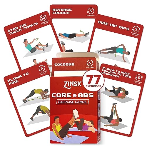 Abs and Core Exercise Cards – 75+ Workout Cards to Help Build Core Strength, Stability, Outdoor, Work from Home Fitness Workout - style: Abs Cards