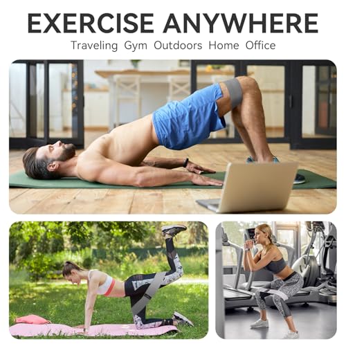 Fabric Resistance Bands for Working Out, 3 Levels Non-Slip Booty Bands for Glutes and Legs, Cloth Exercise Bands Sets with Carry Bag & Workout Guide, Light/Medium/Heavy (Light Grey/Grey/Black)