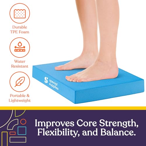 SPECIAL SUPPLIES Balance Board and Yoga Strap Set with Exercise Bands for Stretching, Stability Training, Fitness, Flexibility, Physical Therapy, Home Workout Equipment, Strength Training, and Pilates