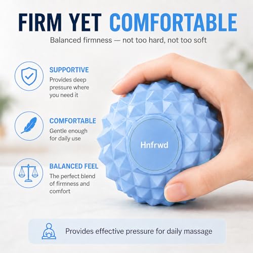 Premium Silicone Foot Massage Ball, 3.3 Inch Spiky Massage Ball for Plantar Fasciitis Relief, Deep Tissue Trigger Point Ball for Feet, Heel, Arch, Legs, Arms & Glutes, Odor-Free