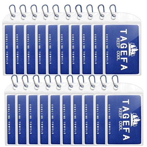 Cooling Towels 20 Pack, 40"x 12" Cooling Rags Neck Wraps for Sports with Carrying Pouch, Gym Cooling Neck Towels for Hor Weather, Sweat, Fitness, Travel - color: 20darkblue
