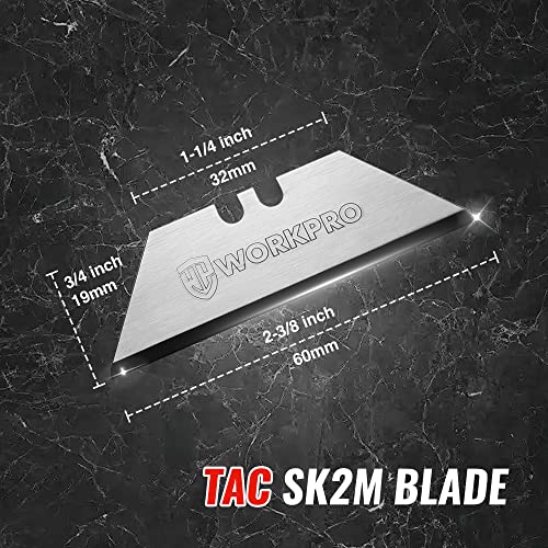 WORKPRO Premium Utility Knife Blades, TAC Diamond Coated SK2M, 50-Pack Utility Blades Replacement with Dispenser - style: 50-Pack