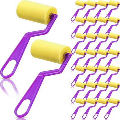 Tenceur 50 Pcs 3 Inch Foam Paint Rollers Painting Sponge Roller,Purple - color: Purple