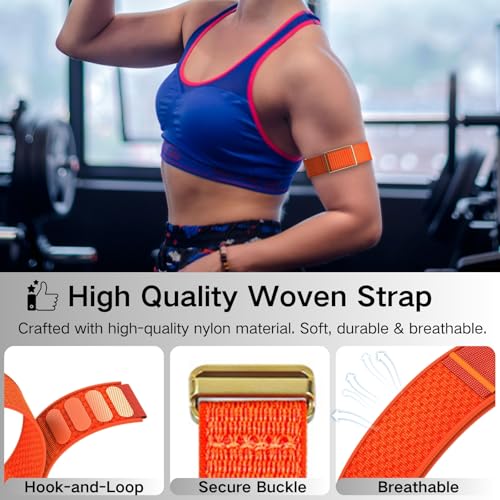 Bicep Bands Compatible for Polar Loop (2025) / Visible Armband 2.0 Straps - color: Orange