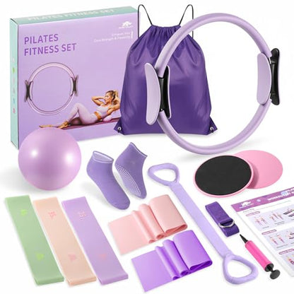 Home Pilates Kit Home Workout Essentials Set for Women Full-Body Exercise - color: Violet Large-Level3
