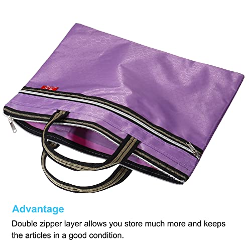 PATIKIL Waterproof Zipper File Bag, Documents Storage Zip Pouch, Purple | 11x14inch Bag Books Tools for Office Travel - color: Purple