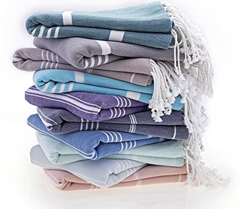 Beach Towel 100% Cotton Turkish Beach Towel Adult 38x70 Inch Pre-washed Absorbent Extra Large|Sand Free Quick Dry BathTowels|Lightweight Blanket|Travel Cruise Camping Spa Gym Yoga Towel|Fair Aqua - color: Aqua Blue