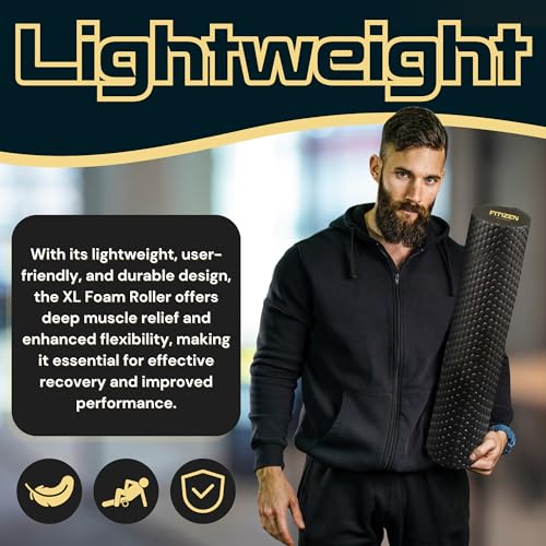 Fitizen Foam Roller – Muscle Massage Rehab Stiff Back Pain Physical Therapy Deep Tissue Firm Exercise Equipment Home Gym Stress Yoga Pilates for The Fit Citizen by FitNation - style: Large - 24 x 6 inches