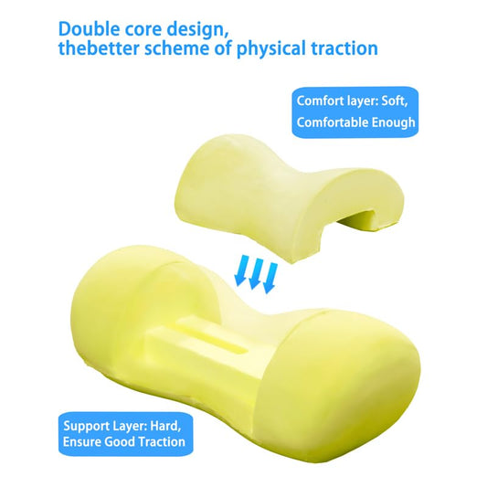 Bespilow Cervical Neck Pillow for Pain Relief - Small Cylinder Neck Roll & Round Bolster - Portable Memory Foam Traction Device for TMJ, Hump Correction, Travel & Sleeping Support,Odorless - color: 1 Pillow + 1 More Pillowcase (Grey)