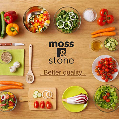Moss & Stone Kitchen Cutlery White Ceramic Knife Set, Ceramic Knife Set and Fruit Peeler, Rust Proof & Stain Resistant, Kitchen Cooking Knife Set 5 pieces Blue Knives