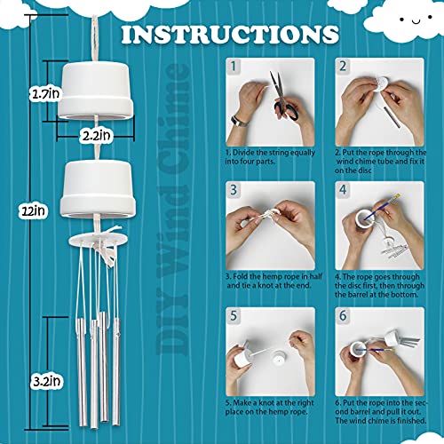 3-Pack DIY Wind Chime Kits- Arts and Crafts for Boys Girls Kids Ages 8-12 4-8 6-8 5-7 3-5, Construct & Paint Birthday Holiday for Kids