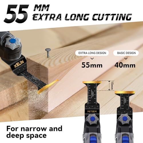 18PCS Titanium Oscillating Tool Blades, Universal Multitool Blades | Multi Tool Blades Stainless Steel Scraper,Semicircle for Light Metal Sheet Pipe and Wood (NOT for Star Lock Interface) - size: 18 PCS (with Scraper & Semicircle Kit)