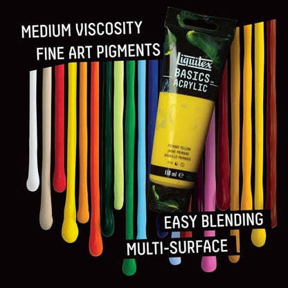 Liquitex BASICS Acrylic Paint, 13.5-oz Bottle, Brilliant Purple | Medium Viscosity, Satin Finish, Lightfast, Fine Art Pigments, Range of Opacities, Easy Blending - color: Brilliant Purple, size: 13.5 Fl Oz (Pack of 1)