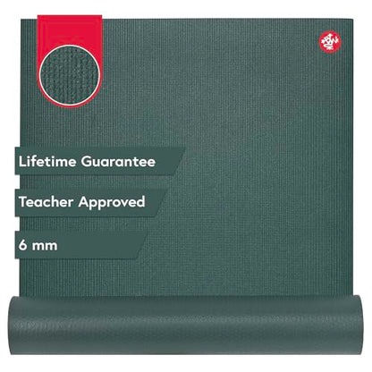 Manduka PRO Yoga Mat - 6mm | Lifetime Durability | Hygienic Construction | Premium Studio Quality | Teacher Approved - color: Black Sage, size: 85" x 26"