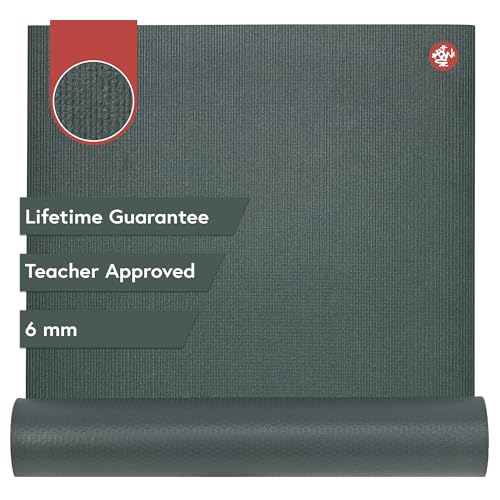 Manduka PRO Yoga Mat - 6mm | Lifetime Durability | Hygienic Construction | Premium Studio Quality | Teacher Approved - color: Black Sage, size: 71" x 26"