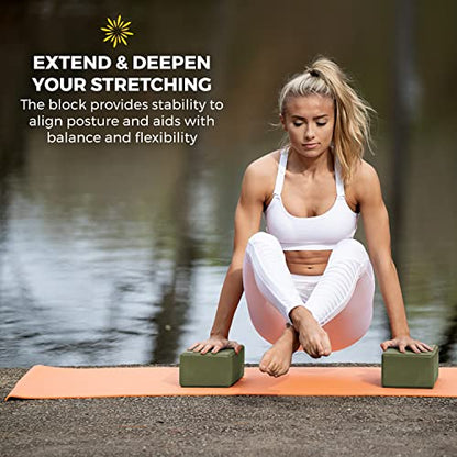 Bulk 4in Foam Yoga Blocks, 10 Pack - color: Olive