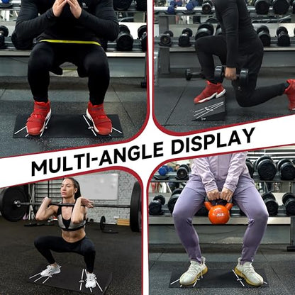 Squat Wedge 15°-40° Slant Board with 5 Resistance Bands - Extra-Wide, Non-Slip Board for Deep Squats & Calf Stretching - 1000lb Capacity