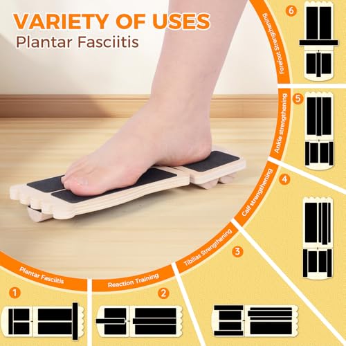 Ankle Strengthener & Axis Boar, Recovery For Sprains & Plantar Fasciitis | Ankle Balance Board & Sidekick Ankle Board Used For Strengthening And Stabilizing Bare Joints - Includes Exercise Guide