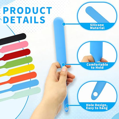 8 PCS Silicone Spatulas Stick, Reusable Epoxy Silicone Stir Sticks | Paint Stir Sticks for Mixing Resin Waxing Liquid Arts Facial Mask DIY (8 Colors)