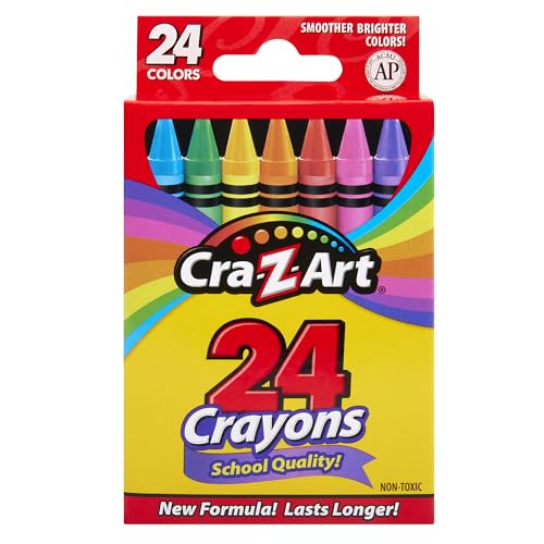 Cra-Z-Art Crayons, Bulk Pack, 24 Count, 6 Packs of Crayons, Bulk School Supplies for Classroom, Back to School Essentials - size: 24 Count (Pack of 6)