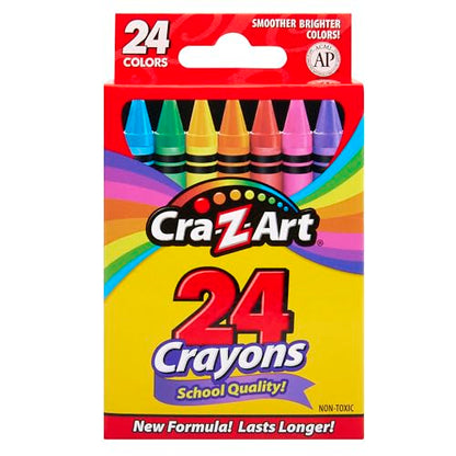 Cra-Z-Art Crayons, Bulk Pack, 24 Count, 6 Packs of Crayons, Bulk School Supplies for Classroom, Back to School Essentials - size: 24 Count (Pack of 6)