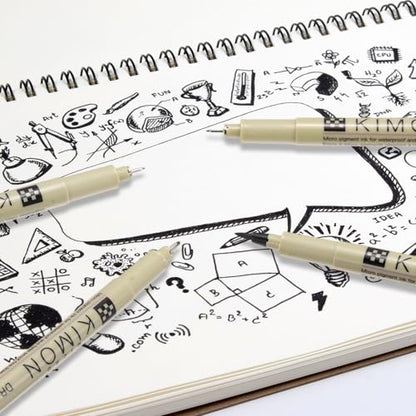 PATIKIL Fineliner Pens, 0.2mm Fine Points Drawing Pen Waterproof Inking Markers Liner Artist Watercolor Supplies Drawing Kit for Adult Sketching Journaling, Pack of 6 - style: 0.2mm Fine Points