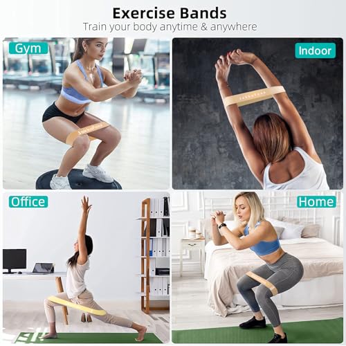 Resistance Loop Exercise Bands, Resistance Bands Exercise Bands for Home Fitness, Stretching, Strength Training, Physical Therapy,Elastic Workout Bands for Women Men Kids, Set of 5 - color: Coffee