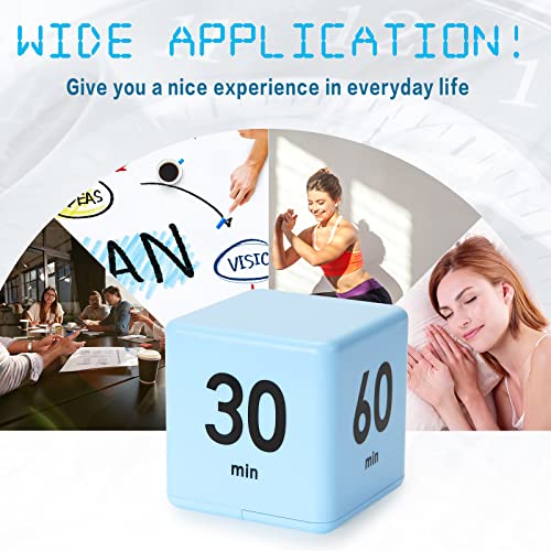 Weewooday Cube Timer, Gravity Sensor Flip Timer for ADHD, Blue - color: Blue